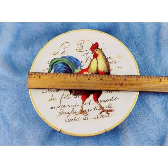 Decorative Plate Rooster Ceramica Cuore Italy 9" Ceramic Kitchen Decor Platter - Picture 8 of 9